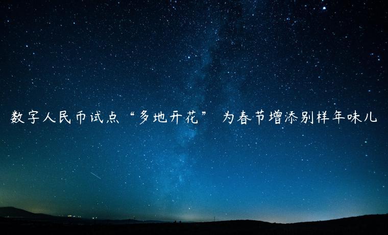 数字人民币试点“多地开花” 为春节增添别样年味儿