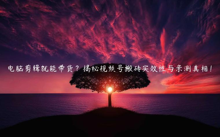 电脑剪辑就能带货？揭秘视频号搬砖实效性与亲测真相！