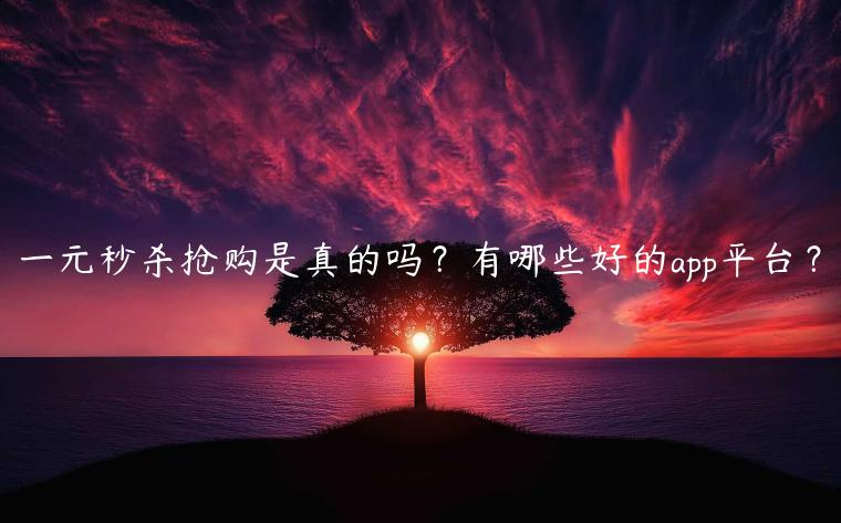 一元秒杀抢购是真的吗？有哪些好的app平台？