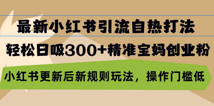 最新小红书引流自热打法，轻松日吸300+精准宝妈创业粉，小红书更新后新…插图